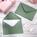 12 Pack 5X7 Inch Envelopes Letter Size, Green A7 Envelopes Self Seal V Flap for Wedding Invitation Cards, Christmas Cards Graduation, Baby Shower, Greeting Cards