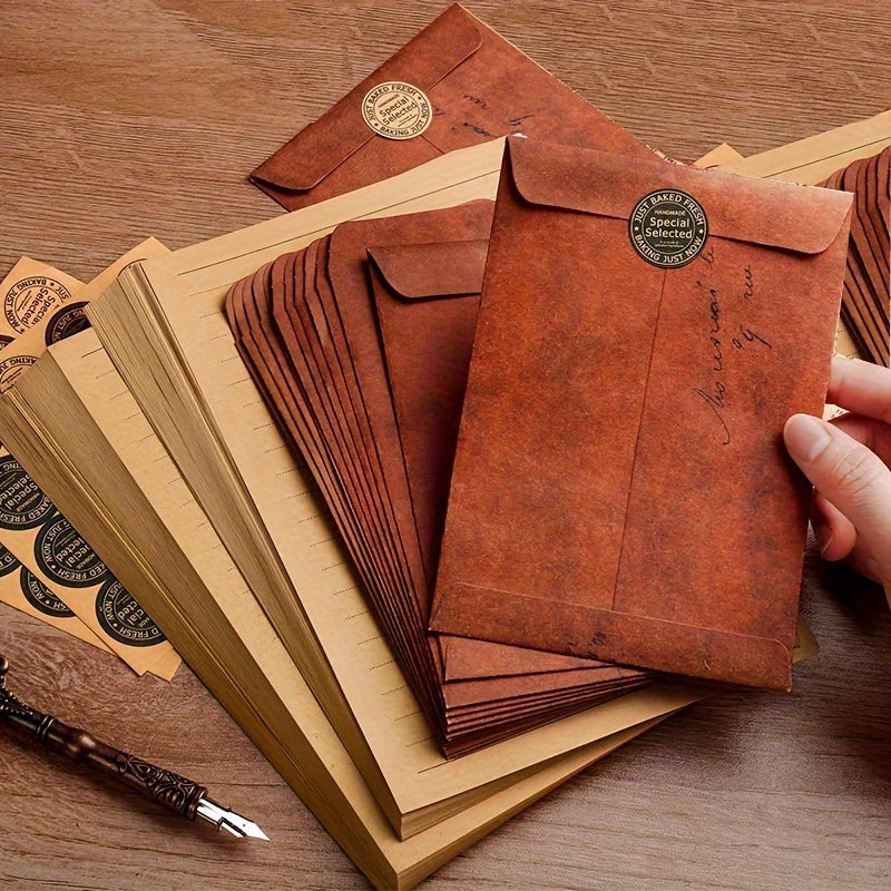 10\u002F20\u002F50pcs Vintage Kraft Paper Envelopes, Wedding Party Invitation Card Envelopes, Multifunctional Paper Envelope