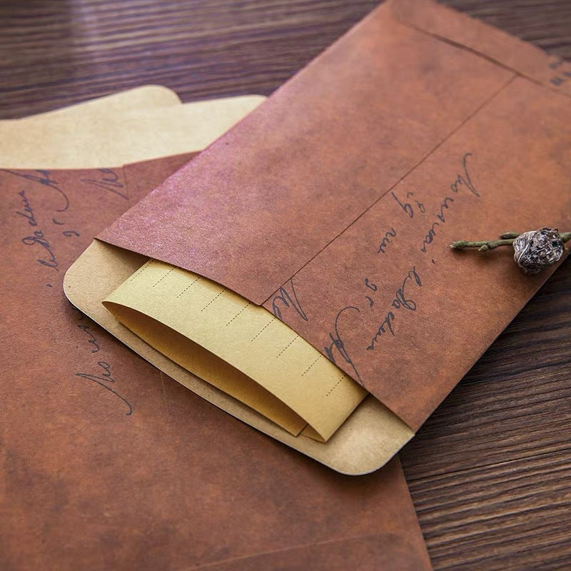 10\u002F20\u002F50pcs Vintage Kraft Paper Envelopes, Wedding Party Invitation Card Envelopes, Multifunctional Paper Envelope