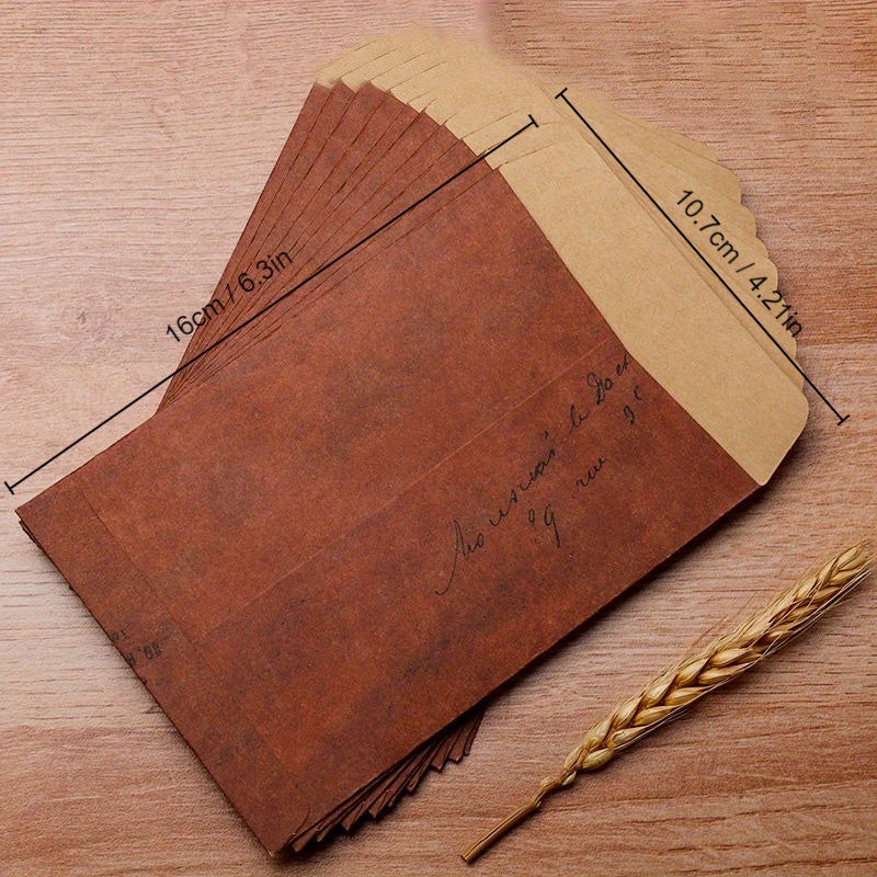 10\u002F20\u002F50pcs Vintage Kraft Paper Envelopes, Wedding Party Invitation Card Envelopes, Multifunctional Paper Envelope