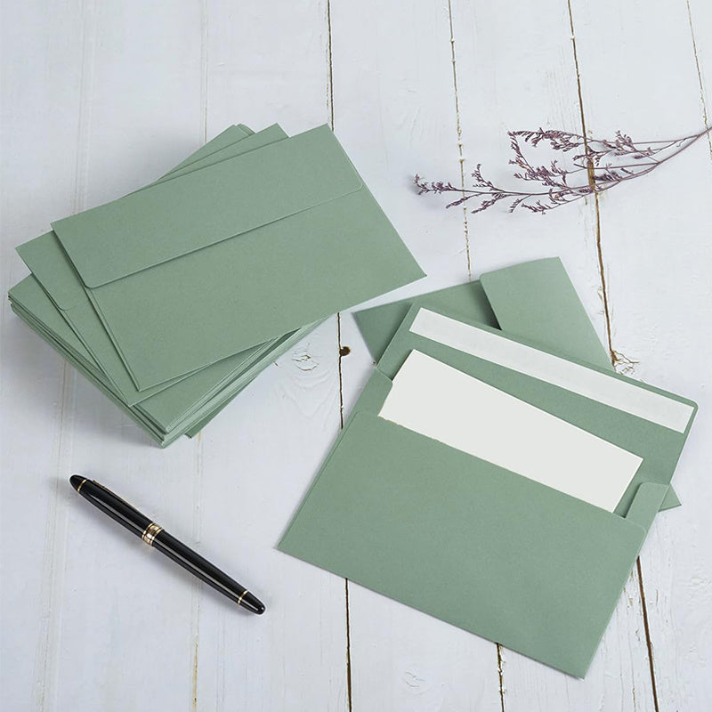 5 X 7 Envelopes Full-Color Self-Print, for Wedding, Party Invitations, Greeting Cards, Announcements, Photos, 5.24 X 7.21 Inches