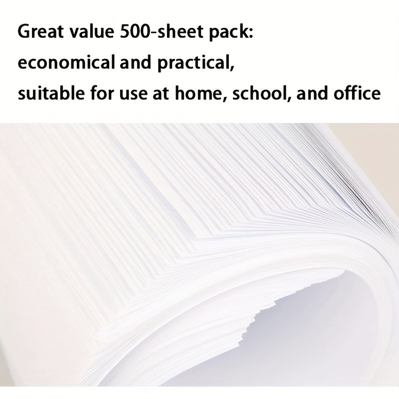 500 Sheets of White Paper, White A4 Printer Paper, Copy Paper; Suitable for Daily Office\u002FSchool; Can Be Used for Painting, Art Craft (8.5 X 11 Inches)