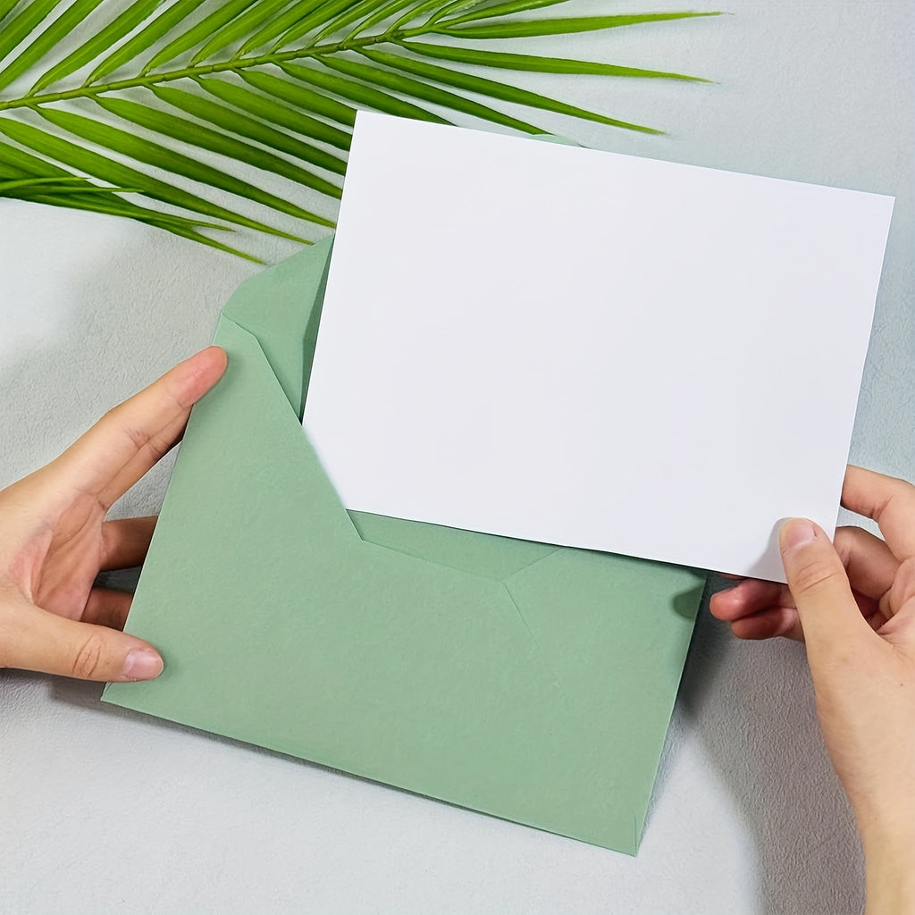 12 Pack 5X7 Inch Envelopes Letter Size, Green A7 Envelopes Self Seal V Flap for Wedding Invitation Cards, Christmas Cards Graduation, Baby Shower, Greeting Cards