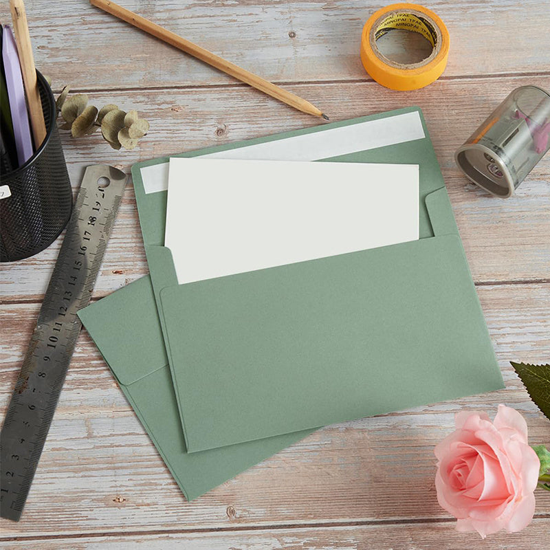 5 X 7 Envelopes Full-Color Self-Print, for Wedding, Party Invitations, Greeting Cards, Announcements, Photos, 5.24 X 7.21 Inches