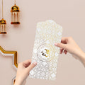 16pcs Eid Money Envelopes Bulk 6.9 X 3.5 Inch Golden Foil Cash Gift Card Eid Al-Adha Supplies Ramadan Lucky Cash Envelope Cash Set for Eid Holiday Currency Celebration Decorations