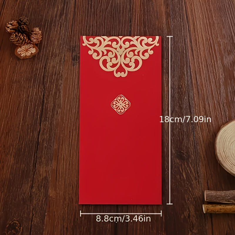 10pcs Chinese Red Envelopes, Lucky Money Pockets for Year of the Dragon, Lunar New Year Decorations & Gifts – Hong Bao Packets for Happy Chinese New Year Celebrations