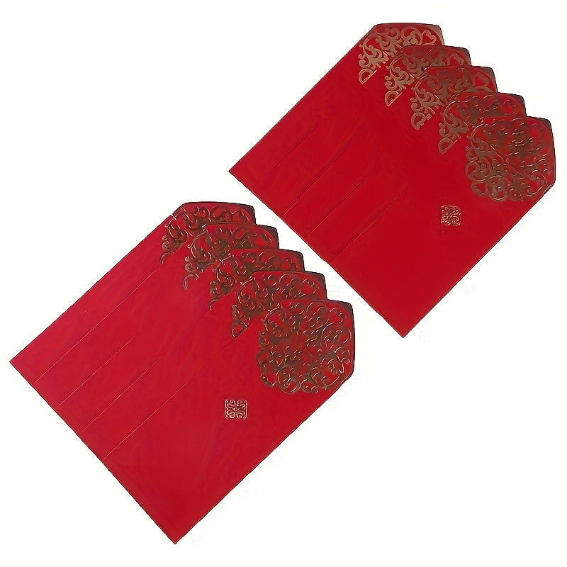10pcs Chinese Red Envelopes, Lucky Money Pockets for Year of the Dragon, Lunar New Year Decorations & Gifts – Hong Bao Packets for Happy Chinese New Year Celebrations