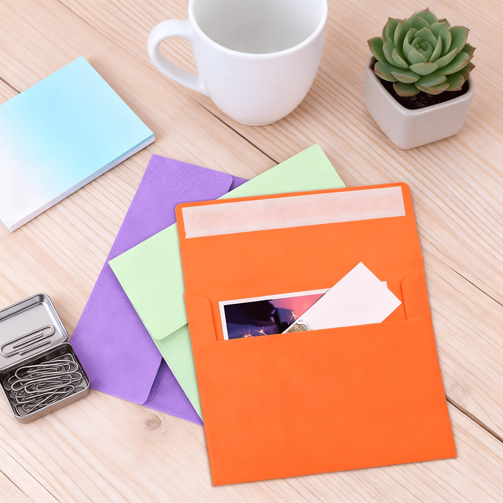 18pcs 4x6 Inch Mix Colorful Envelopes, Premium Quality Exquisite Blank Greeting Card Sleeves, Wedding, Baby Shower Invitations Cards Envelopes with Self-Adhesive Peel-and-Seal Closure A4 15.8x10.8cm Photo Postcards Greeting Cards Mailing Paper Bag