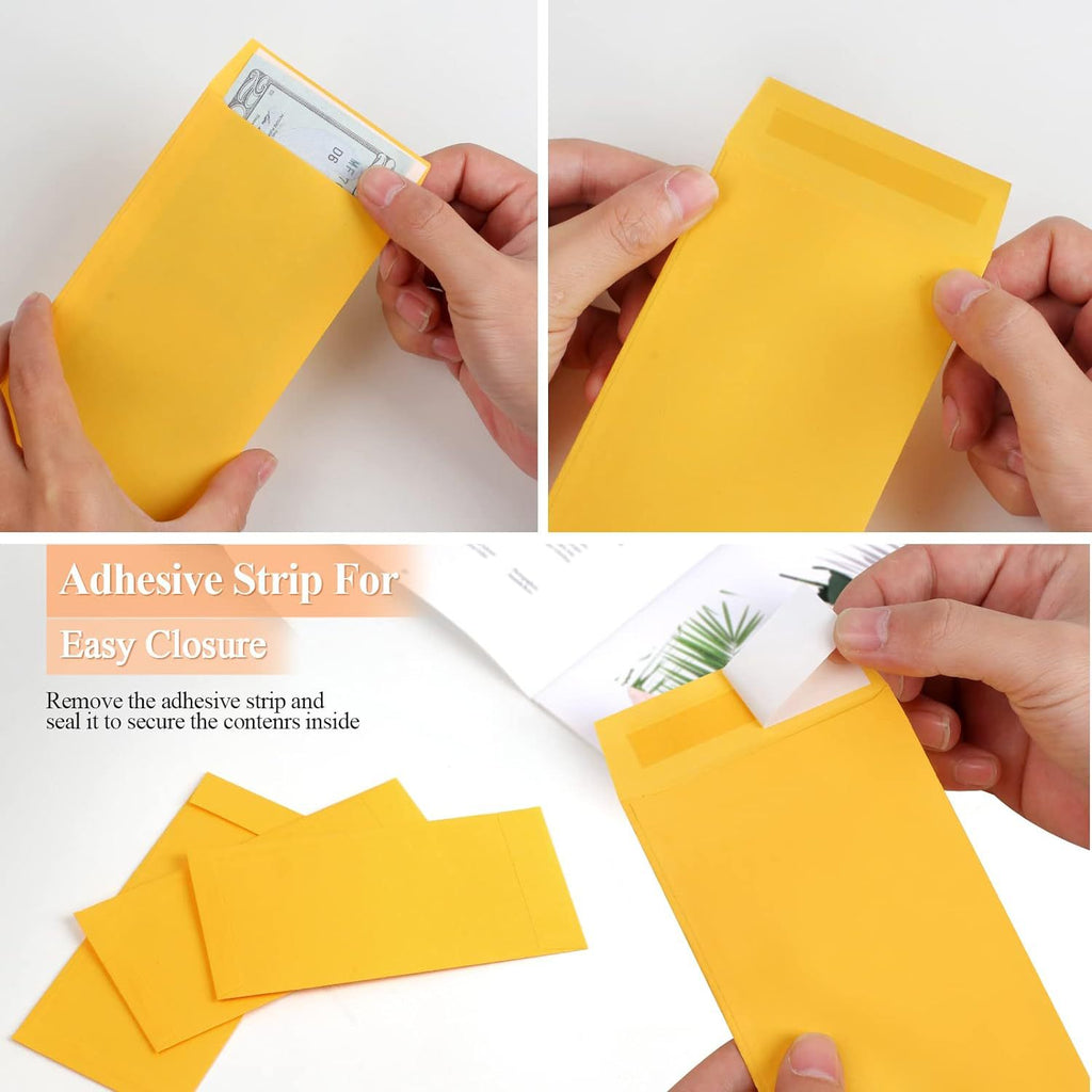 80G Golden Kraft Paper Self-Adhesive Envelope Bag - Gum Saliva Separation - Paper Envelope - Office - Business - Friends And Lovers Communication - Surprise