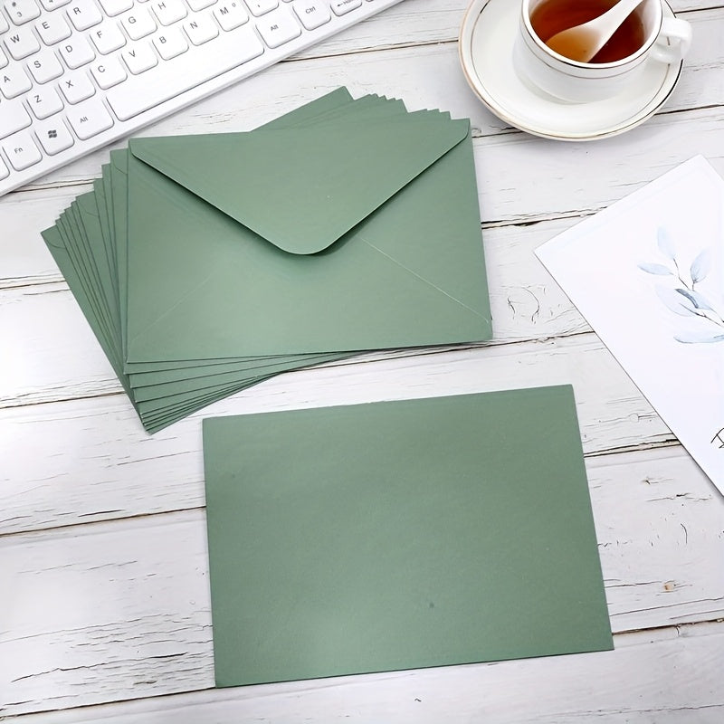 12 Pack 5X7 Inch Envelopes Letter Size, Green A7 Envelopes Self Seal V Flap for Wedding Invitation Cards, Christmas Cards Graduation, Baby Shower, Greeting Cards