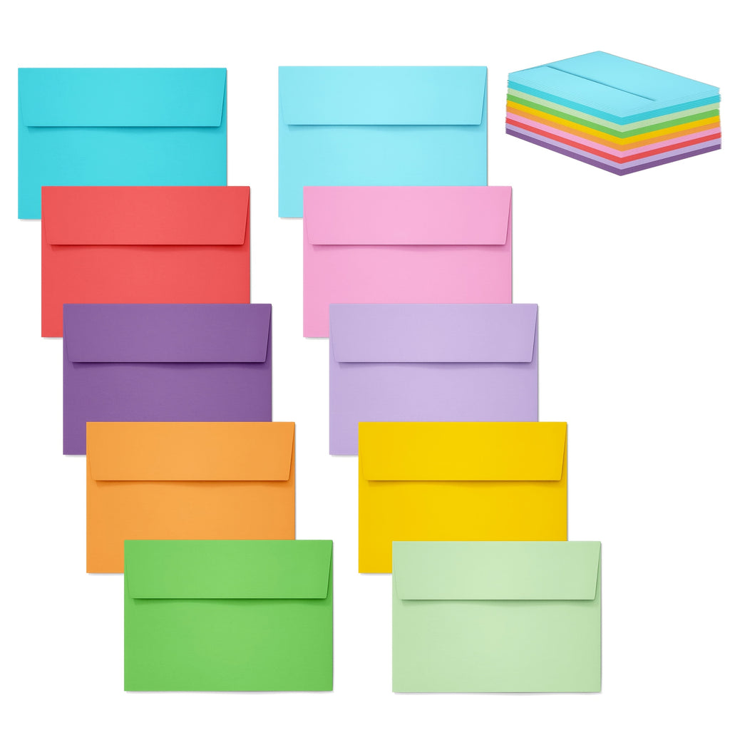 18pcs 4x6 Inch Mix Colorful Envelopes, Premium Quality Exquisite Blank Greeting Card Sleeves, Wedding, Baby Shower Invitations Cards Envelopes with Self-Adhesive Peel-and-Seal Closure A4 15.8x10.8cm Photo Postcards Greeting Cards Mailing Paper Bag